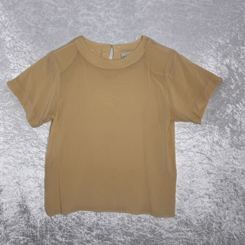 100% Silk Kim Rogers Petite Short Sleeve Blouse